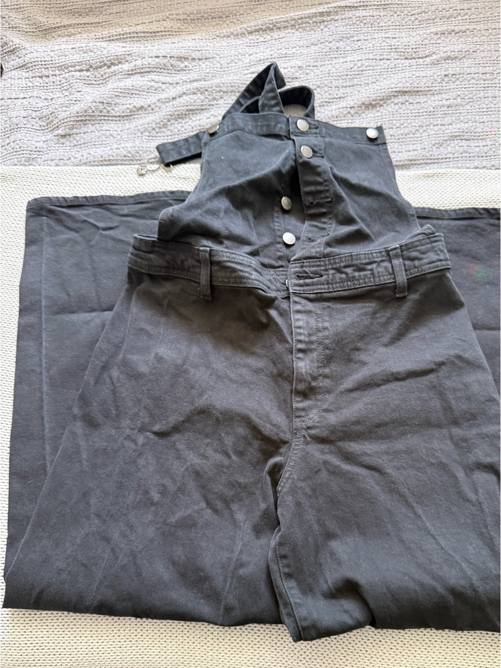 Universal Thread Black Button-Front Overalls Pants